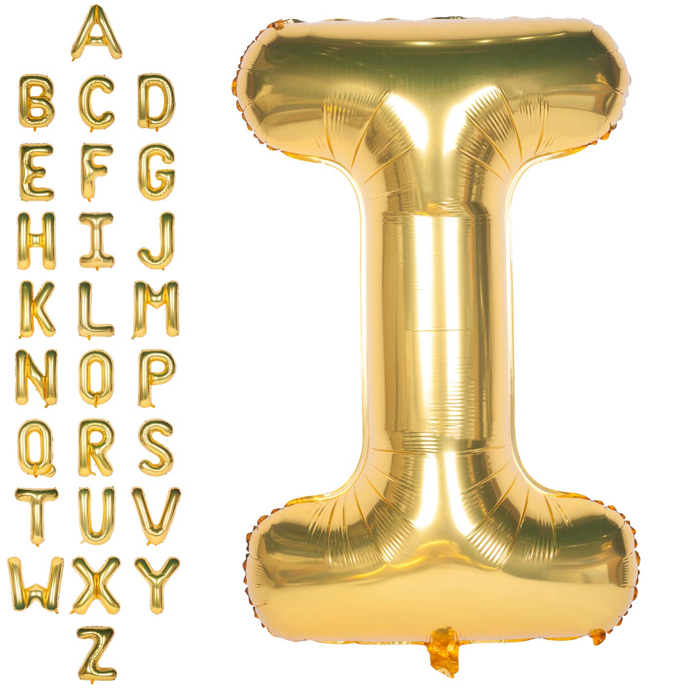 40 Inch Gold Letter Balloon Large Letter I Balloon Foil Helium Alphabet Balloons Gold Birthday Party Anniversary Wedding Graduation Ceremony Decoration (Gold Letter I) — image 1