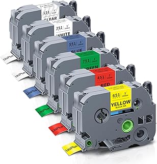 UniPlus Compatible Brother 24mm Label Tape TZe-251 TZe-151 TZe-451 TZe-551 TZe-651 TZe-751 Replacement for Brother TZe Label Printer Tape for D600VP PT-E550W P750W D600 P710BT E500 PTD800W P910BT