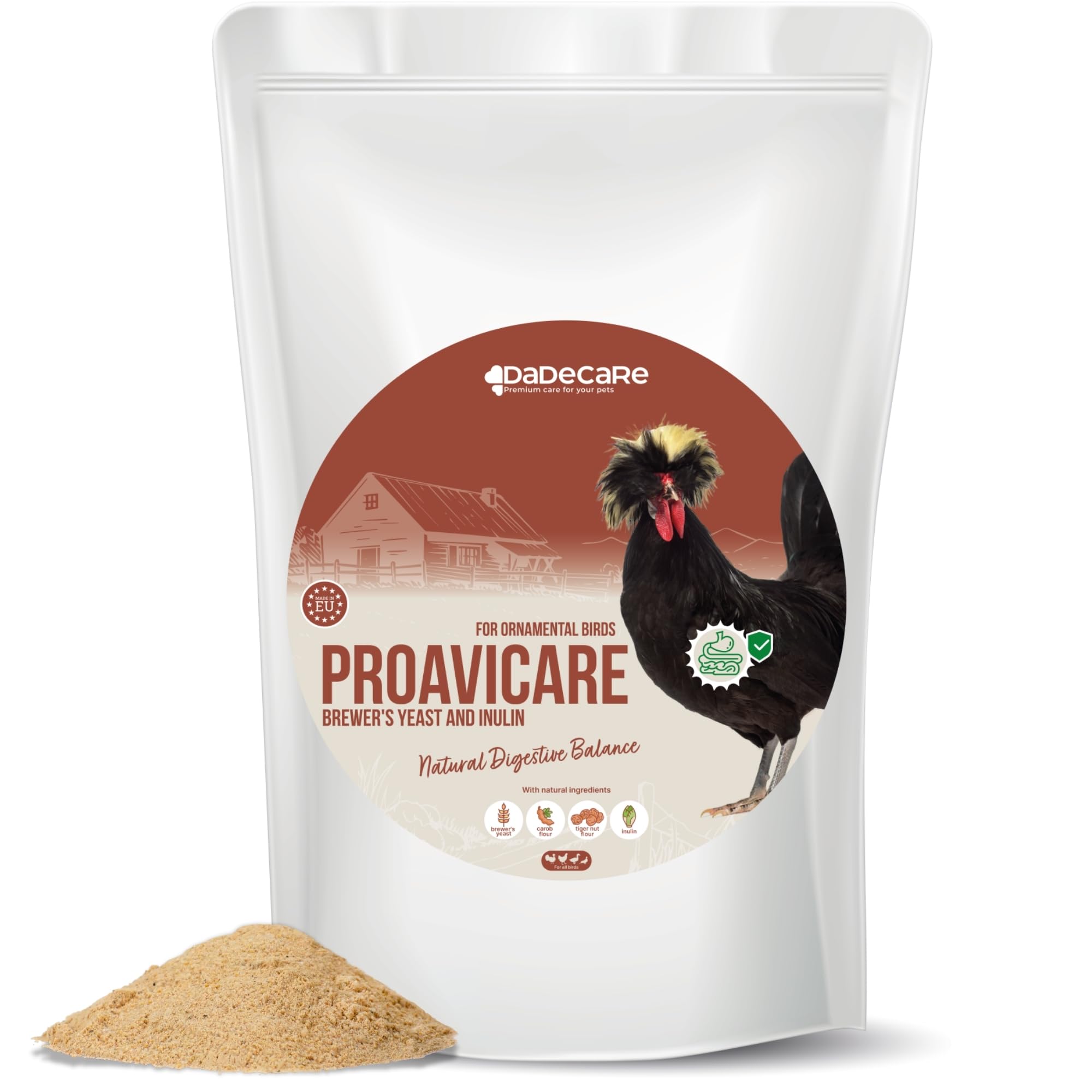 Proavicare - Brewer's Yeast 1.5 kg with Pro and Pre Biotics - Improves Intestinal Flora - Vitamins B - Hens, Poultry and Exotic Birds - Rich in Minerals and Amino Acids