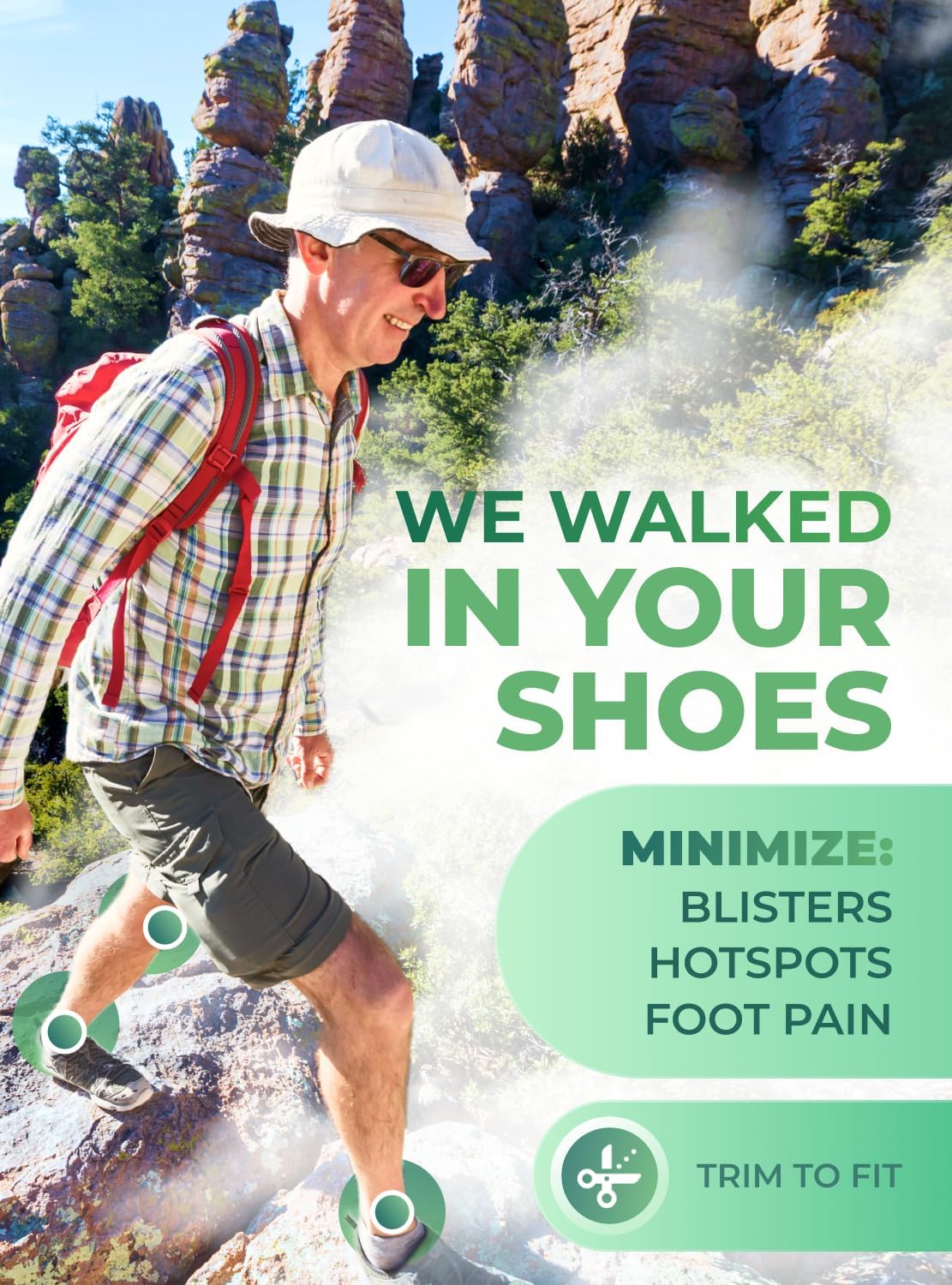 Hiking Boot Insoles Men Women - Arch Support Inserts - Cushioned Hike Orthopedic Insoles - Man Women Shoe Inserts - Running Sports Fitness Walking Soles