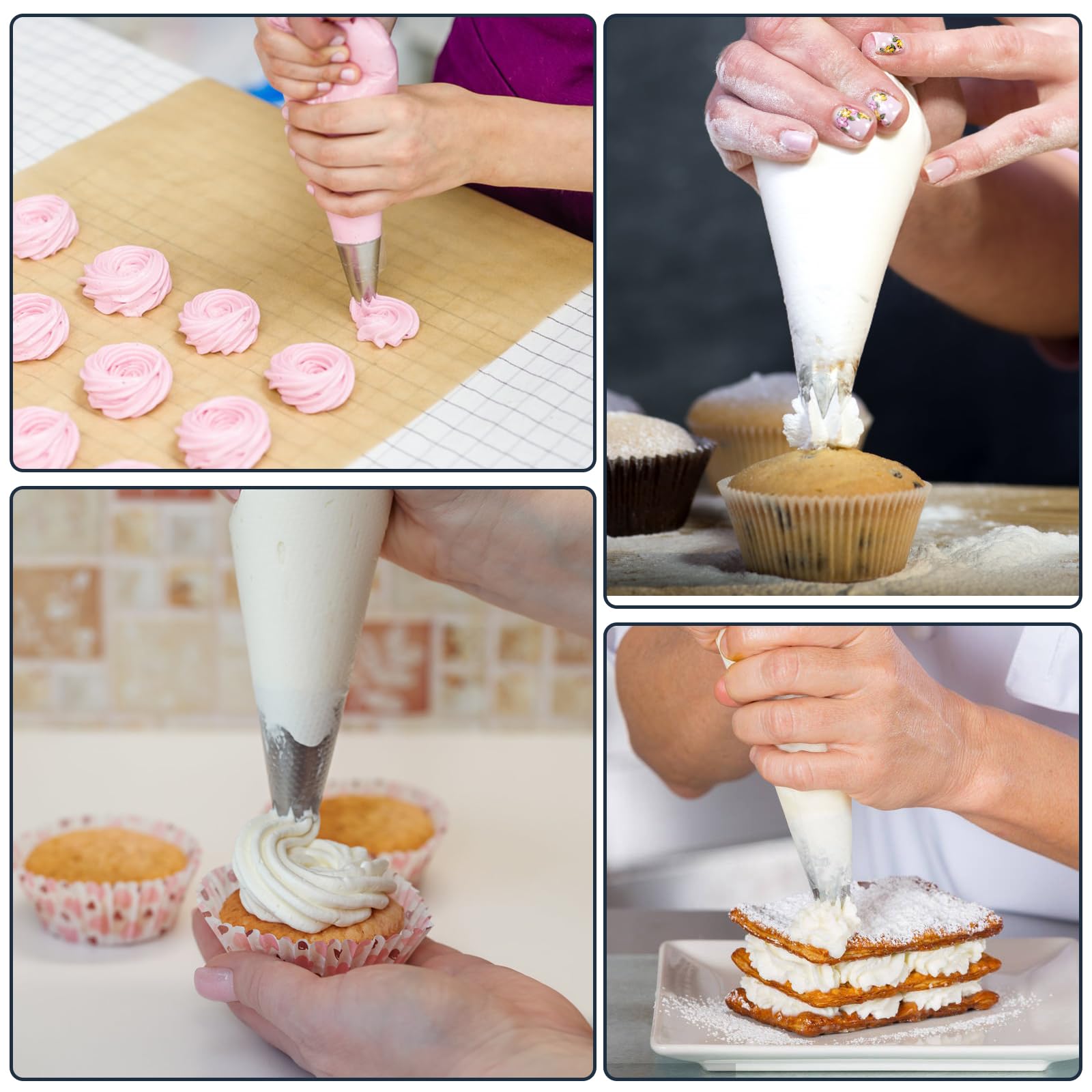 Accessori Pasticceria Professionale Sac à Poche Monouso Trasparenti, 100 Pezzi 23x46 Cm - Per Pasticceria, Cake Design, Decorazione Torte Sac A Poche Professionali