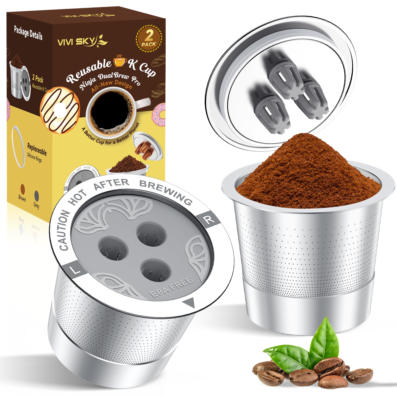 Amazon.com: Ninja Reusable Coffee Pod: VIVI SKY Upgraded Stainless