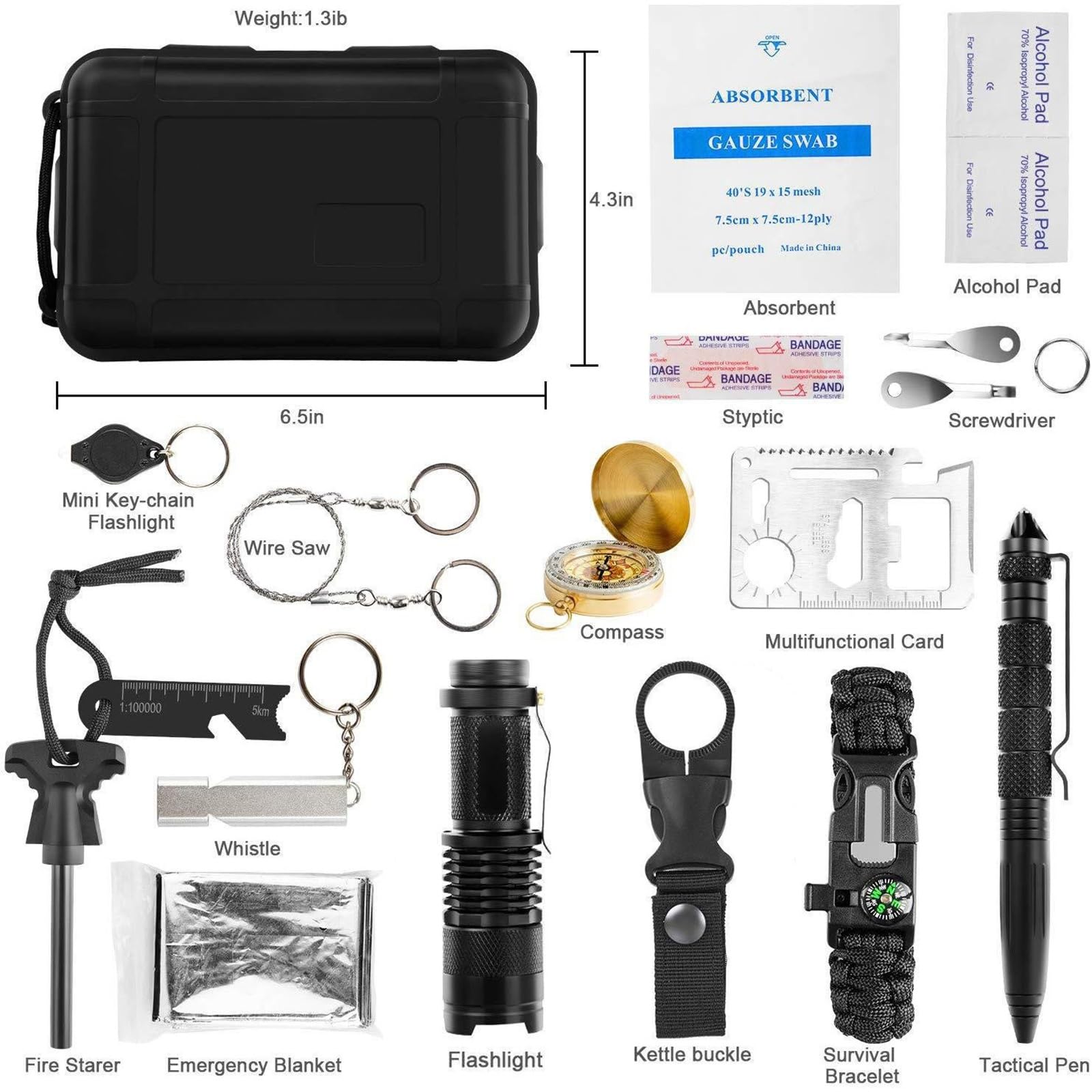 Kits de Survie, Articles de Randonnée et de Camping, Matériel de Survie d'urgence pour Hommes, Pères, Maris, Adolescents, Gadgets de Pêche et de Chasse Originaux