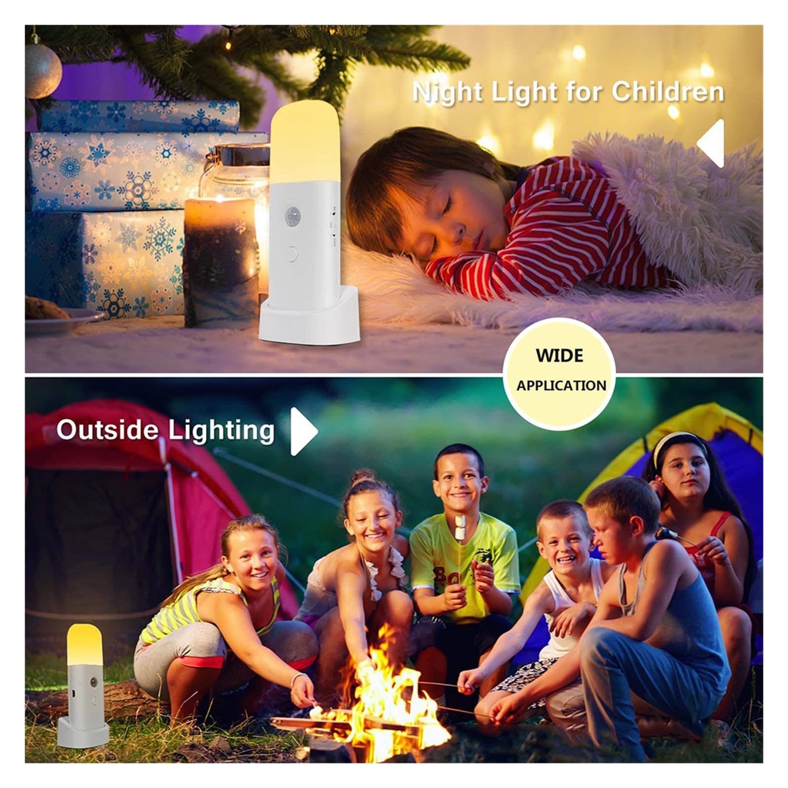 Luce Notturna LED Intelligente Sensore Di Movimento Dimmerabile For Interni Portatile A Induzione For Il Corpo Umano Smart Home Rilevatore Di Movimento(Yellow 1pcs)