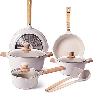 Pots and Pans Set - Non-stick Cookware Sets, Ceramic Nonstick Pots and Pans Set Frying Pans Stock Pot and Saucepan Sets wi...