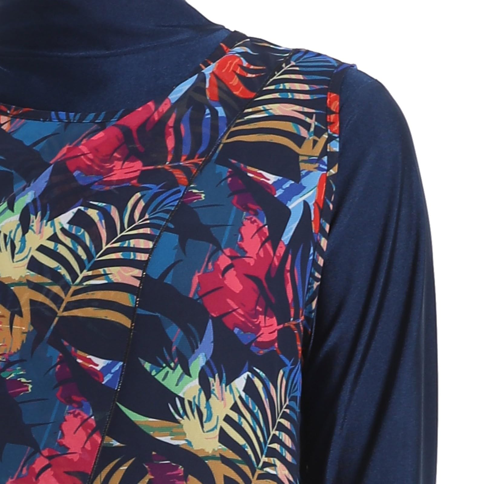 Burkini Damen: Muslimische Badeanzug Uv Rashguard Slim Fit Push Up Badeanzüge Swim Suit Shape Bauchweg Schwimmanzug Swimsuits for Women Große Größe Bademode Swimwear
