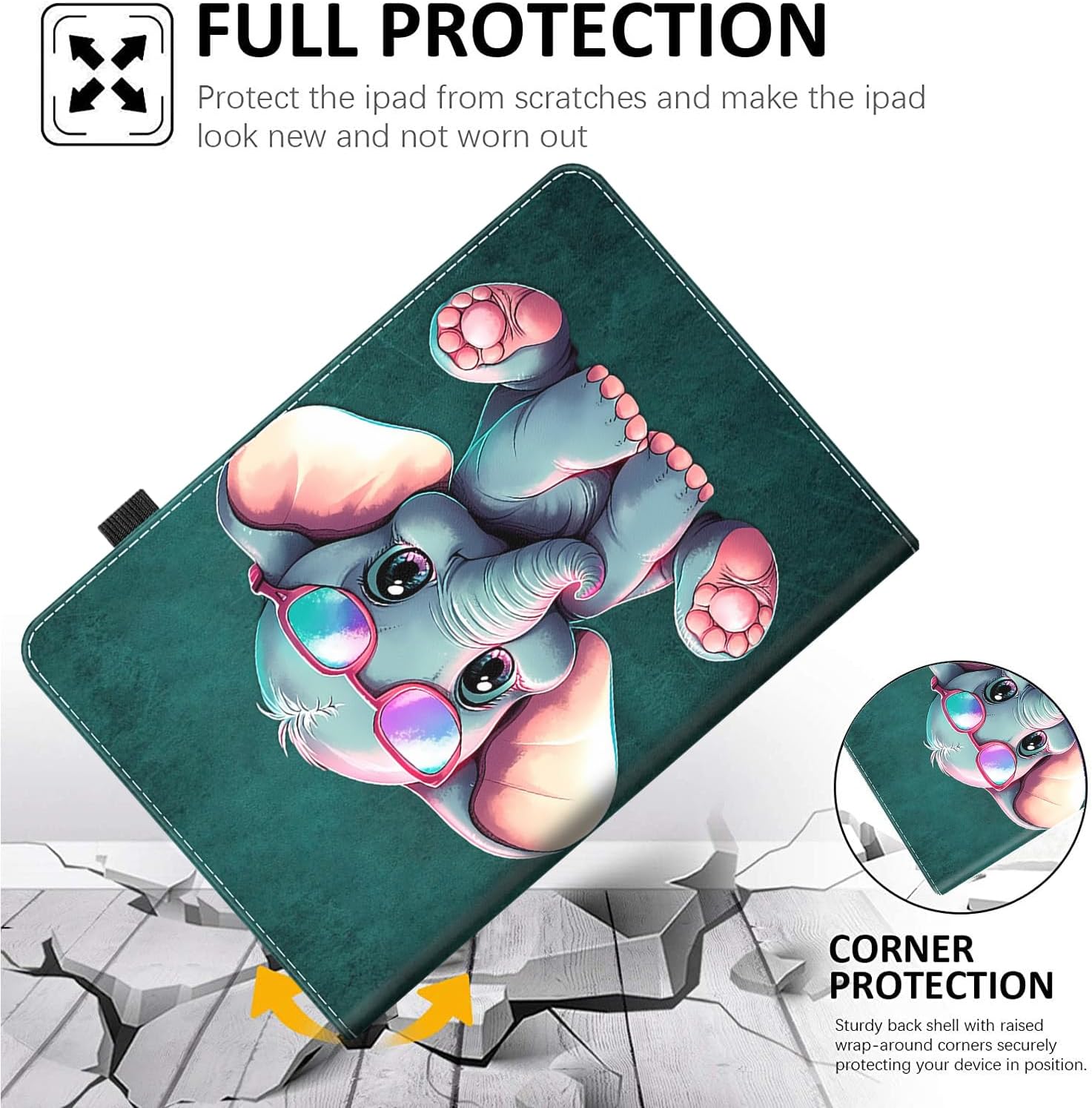 Case for Amazon Fire Max 11 Tablet (13th Generation, 2023 Release), Multi-Angle Smart Stand Cover Auto Sleep/Wake for Fire 11 Max Tablet，Cute Elephant