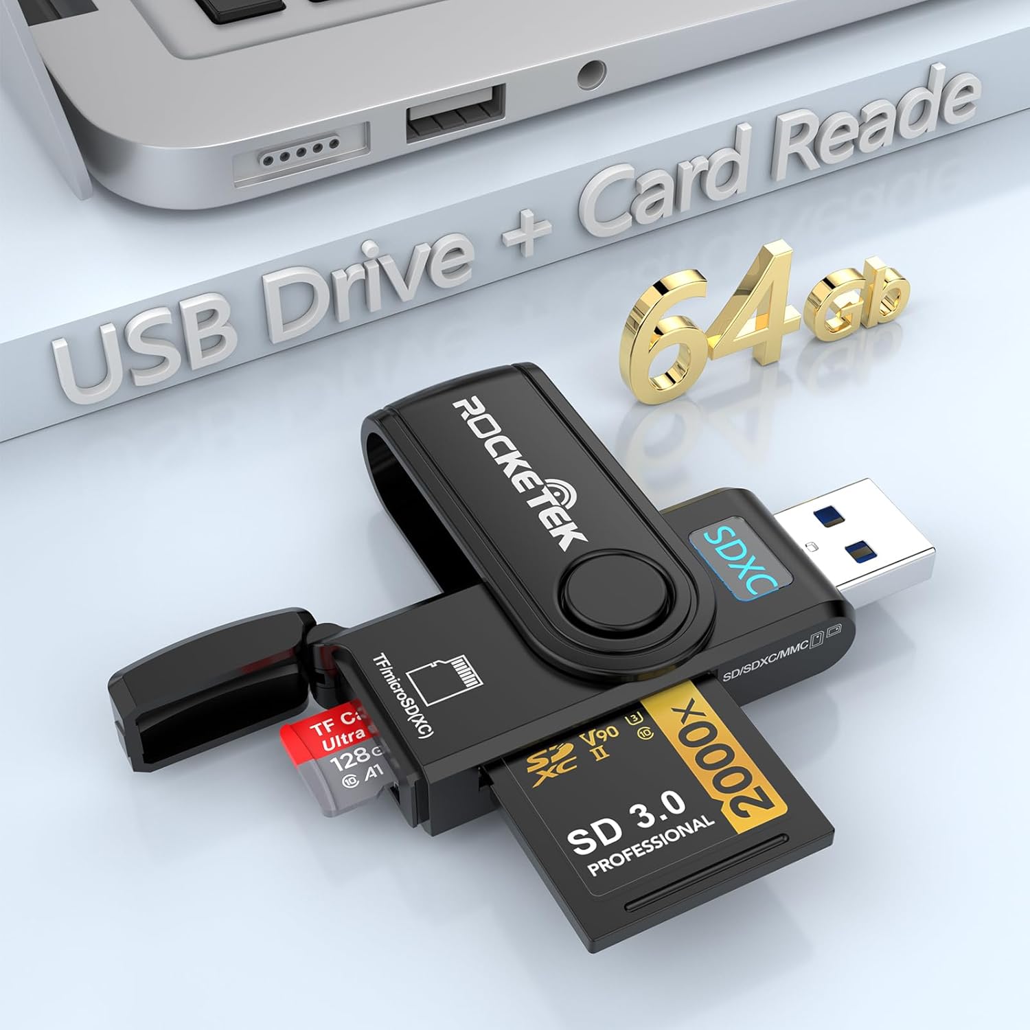 Amazon.com: USB 3.0 SD Card Reader, Multi Memory Card Reader with 64GB ...