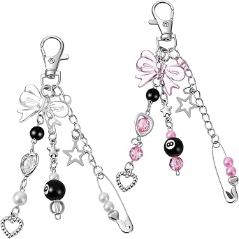 Y2K Keychain for Women, Novelty Keychains, Cute Butterfly Star Heart Bow Pearl Stylish Keychains Y2K Accessories for Women Bag Purse Cute Keychain Gifts
