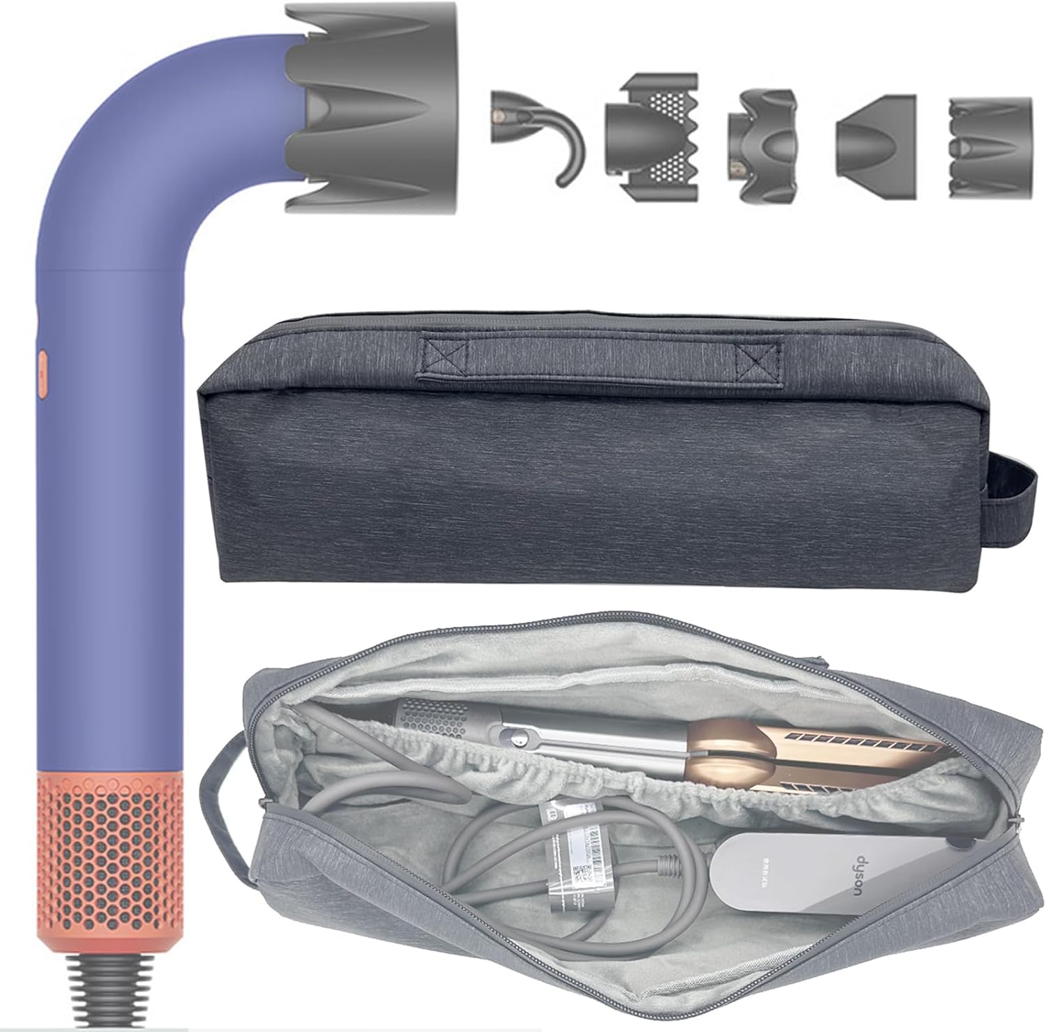 Travel Case Compatible with Supersonic r Hair Dryers, Portable Supersonic Travel Storage Bag, Carrying Case Organizer for Shark Flexstyle and Attachments Travel Case Compatible with Supersonic r Hair Dryers, Portable Supersonic Travel Storage Bag, Carrying Case Organizer for Shark Flexstyle and Attachments