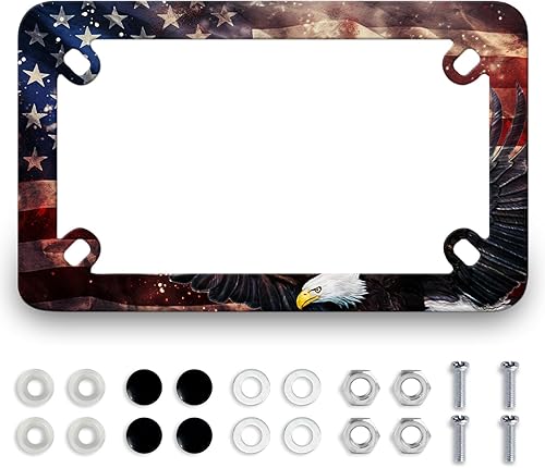 Miniatura 19 de Marco de matrícula de motocicleta de montaña, de acero inoxidable, impermeable, de metal, divertido soporte de etiqueta negra, accesorio de Montañas