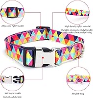 Vista 6 de Lindo collar para perros XS, pequeños, medianos y grandes, collar de nailon suave para mascotas, estampado 3D, con patrones multicolores, collares