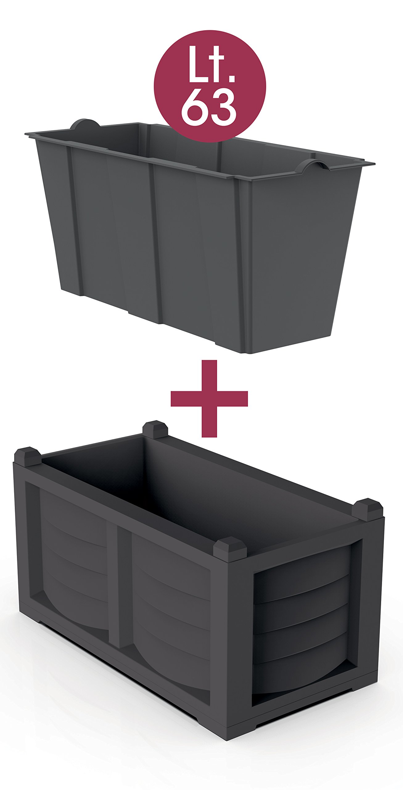 Bama 31966 Kit Arredo Antracite 80x42.5x42 cm