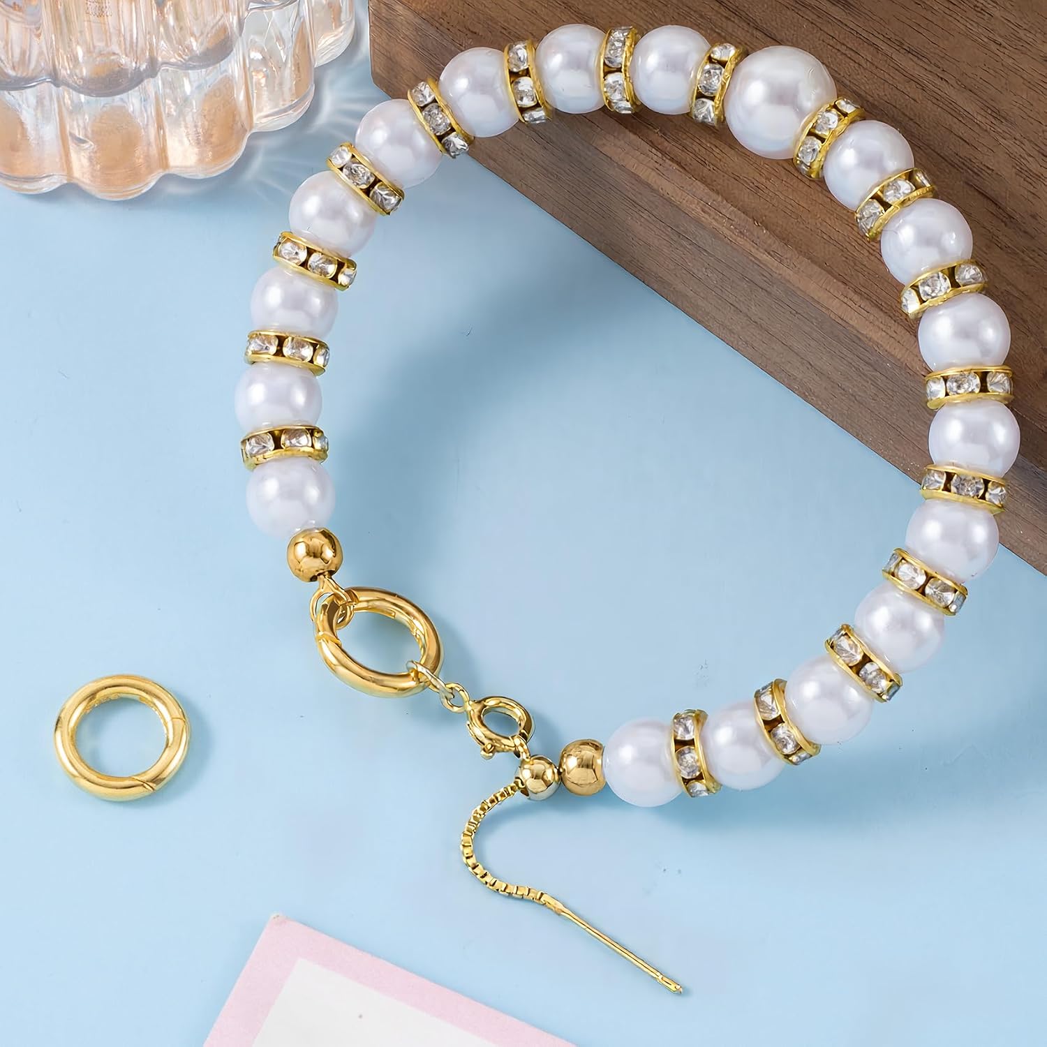 Pndeyo 925 Sterling Silver Round Pendant Clasp for Necklace Making, Jewelry Connector Fastener, Lobster Spring Clasp for Keychains Purse Handbag Strap Necklace Bracelet Jewelry Making- Gold