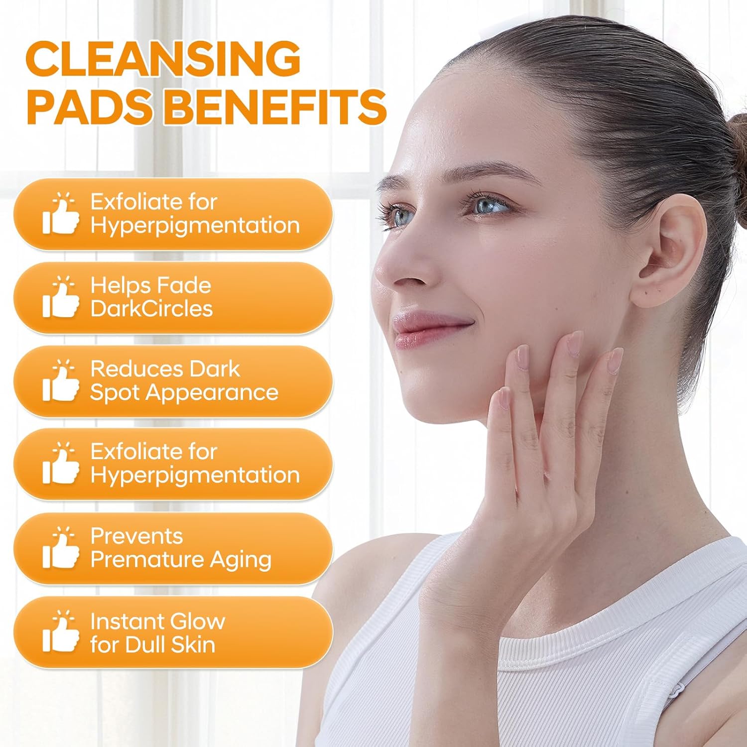 Pack of 55 Pure Kojic Acid & Turmeric Cleansing Pads for Deep Facial Skin Cleaning, Skin Moisturizing, Improve Uneven Skin Tone and Gently Healing Acnes 7 719EMsjSc6L. AC SL1500