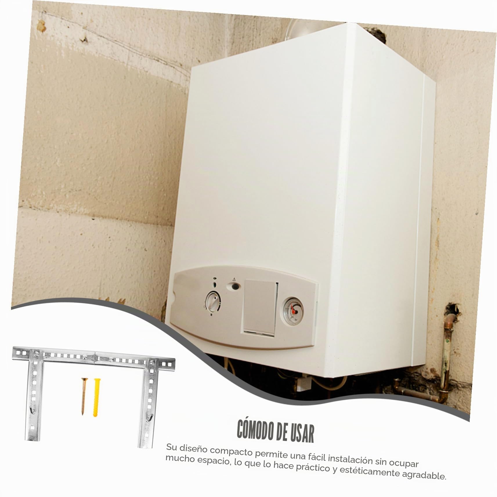 Didiseaon Calentador Fácil Agua Soporte Hierro Eléctrico para Instalación y Soporte Estable para Espacios Reducidos y Baños Pequeños