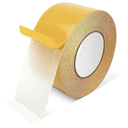 Cinta de tela de doble cara, cinta de malla adhesiva fuerte para alfombra, cinta transparente para eliminación sin rastros, cinta multifuncional de