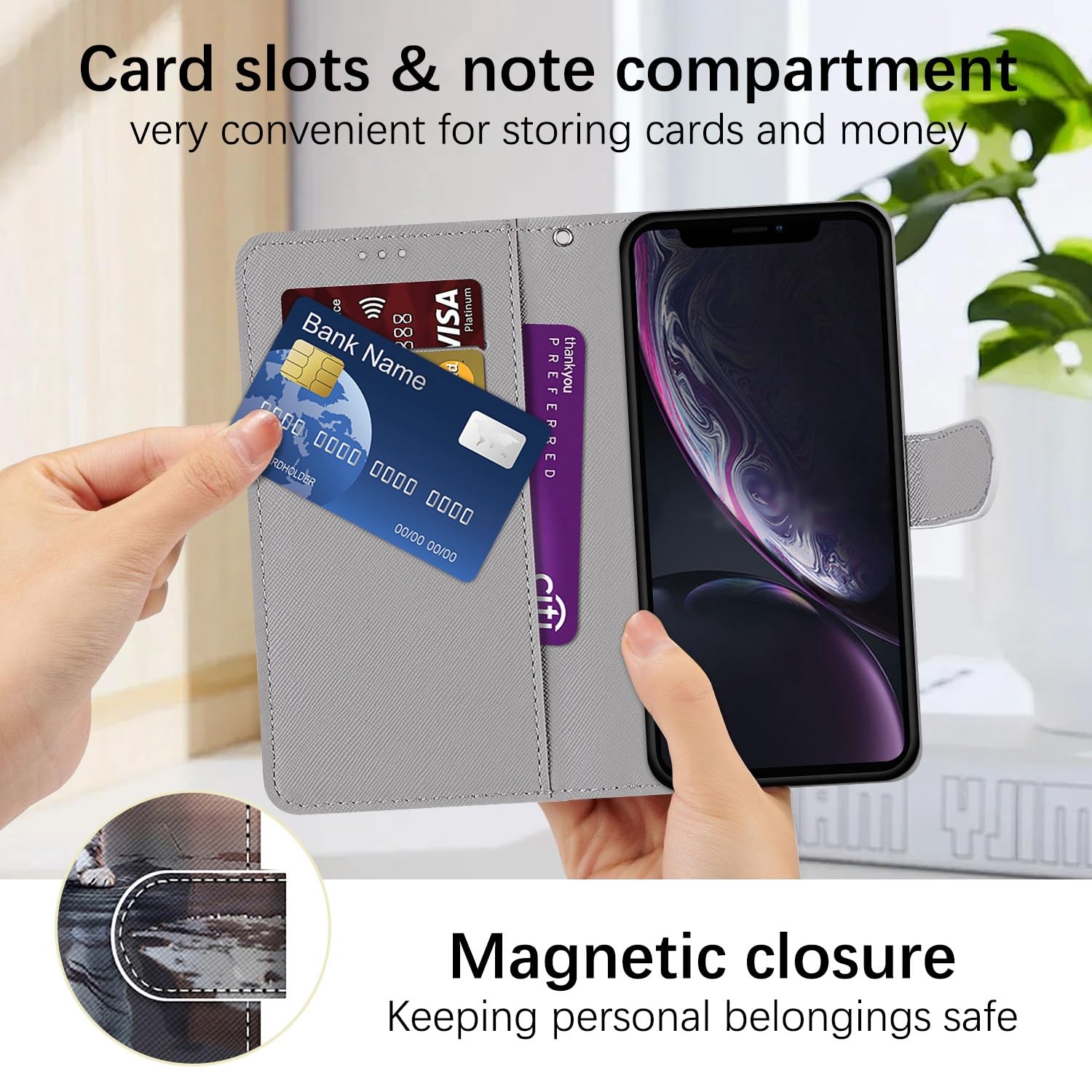 Handyhülle Für Xiaomi Redmi Note 14 4G - Leder Flip Case Mit Kartenfach, Standfunktion Und Magnetschluss
