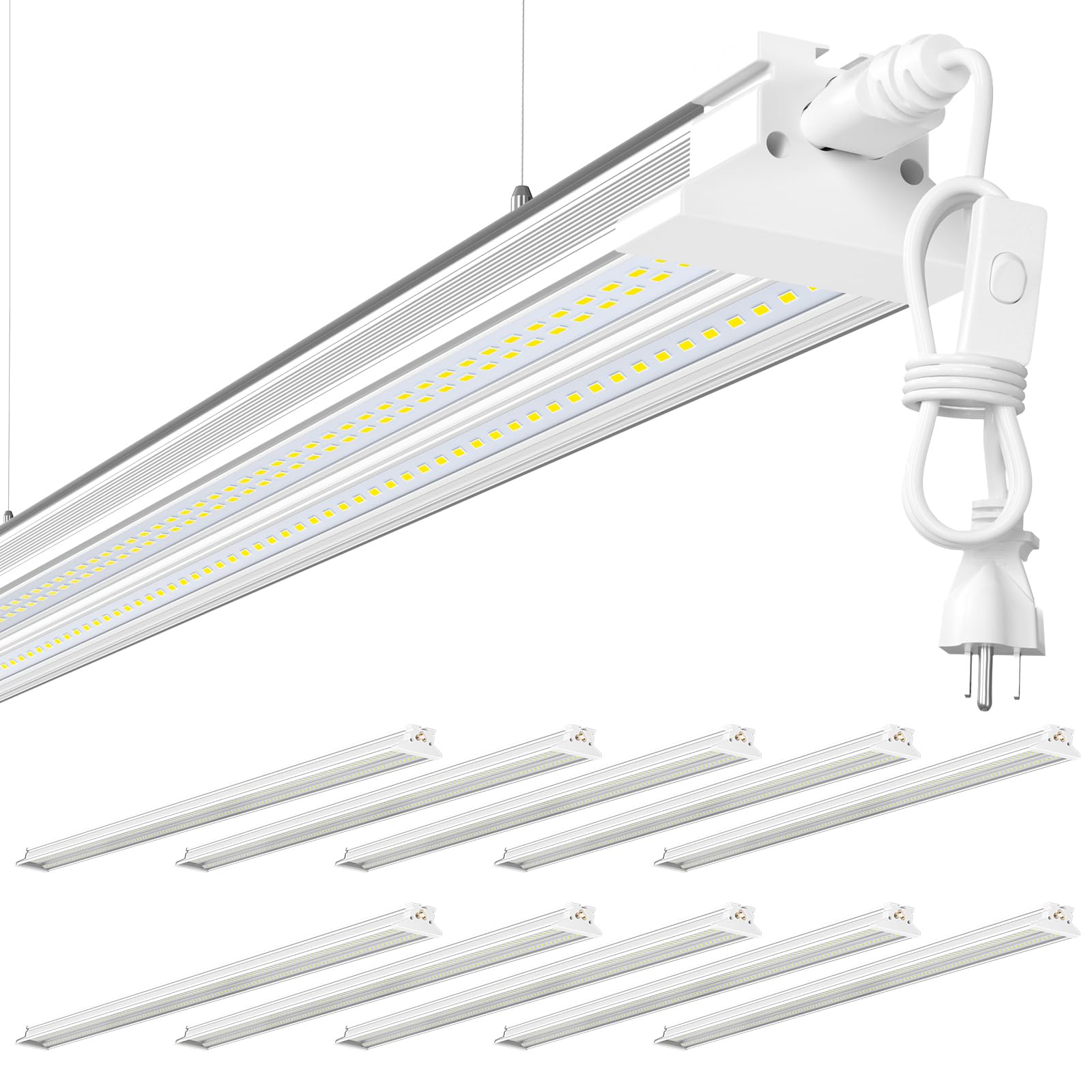 Photo 1 of ELEKICO Super Bright New Upgrade Hanging | Surface Mount 8' 120w 5000k 20000lm 8ft Led Shop Light, Linkable Ceiling Lighting Garage Lights | Led Shop Lights 8ft for Garage Workshop Shop Warehouse