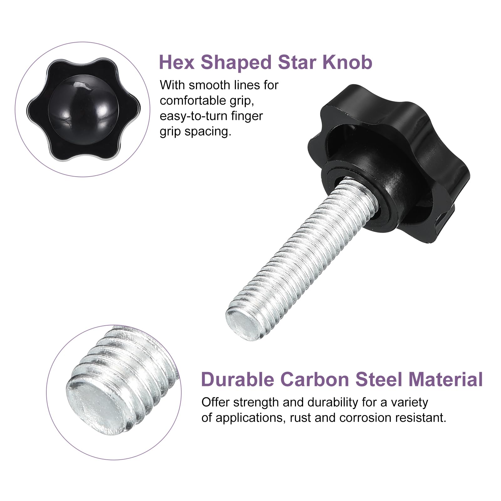 6-Paquets Boutons De Serrage Étoile, Vis De Serrage à Main