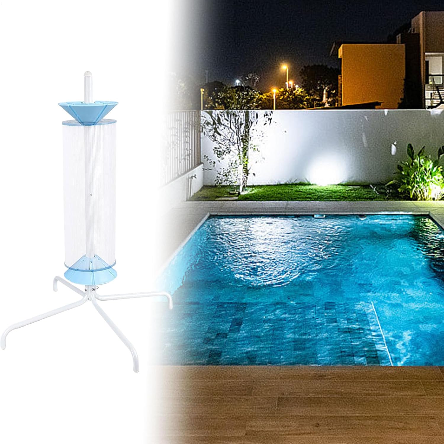 スイミングプールクリーニングスタンド - 取り外し可能なカートリッジツール、ヘビーデューティー安定ベースフィルターホルダー3 4 6