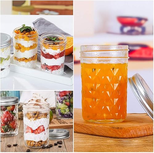 Miniatura 6 de SKOCHE Tarros Mason de 16 onzas con tapas herméticas y bandas, tarros de tamaño de pinta ideales para enlatar, miel, fermentación, decapado,
