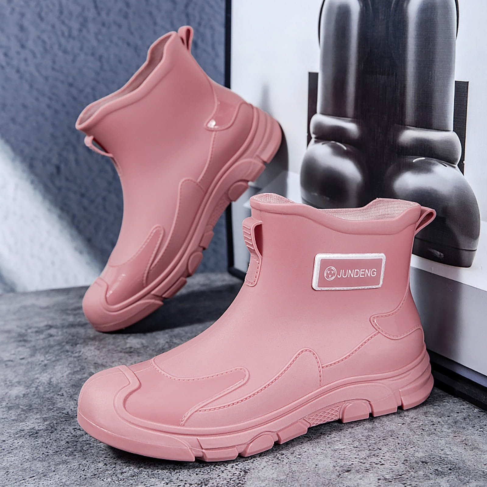 Botas de goma cortas para mujer, hombre, botas de lluvia, botas de agua, botines de jardín, botines impermeables, botas de lluvia, antideslizantes, de goma, botas de goma