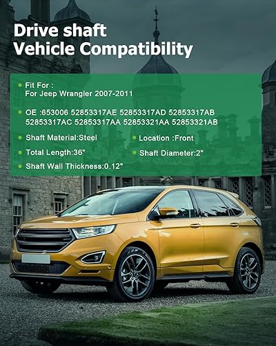 Vista 633 de SCITOO Longitud del eje de hélice del eje de transmisión delantero 36.2 pulgadas compatible con 2001-2004 para Jeep Grand para Cherokee 4.0L