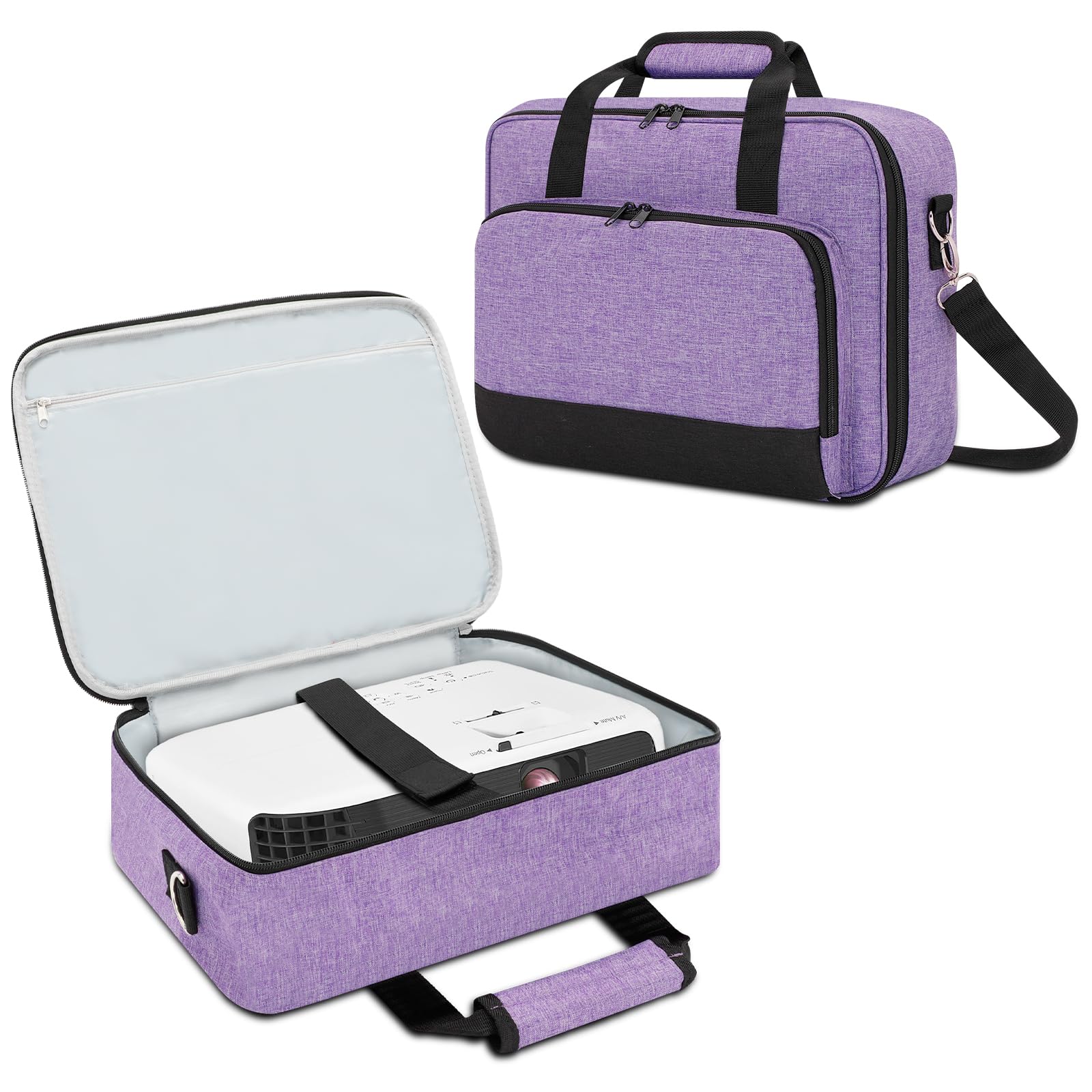 Projector Carrying Case, Projector Bag with Accessories Storage Pockets