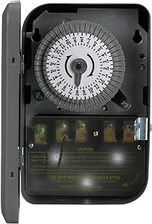 Woods 59103WD Indoor 24-Hour Heavy Duty Mechanical Time Switch, 120V/40A DPST, BLACK