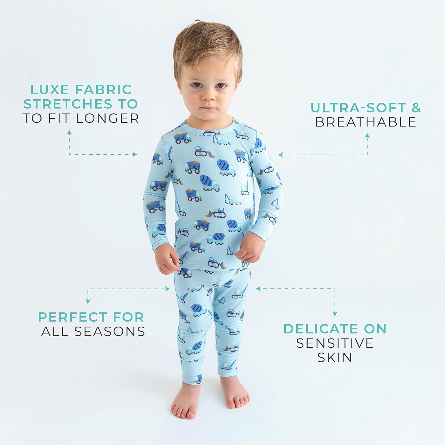 Posh Peanut Boys Pajamas - PJs for Kids Made of Soft Viscose from Bamboo, Long Sleeve Toddler PJs & Matching Boys Pajama Sets - Image 4