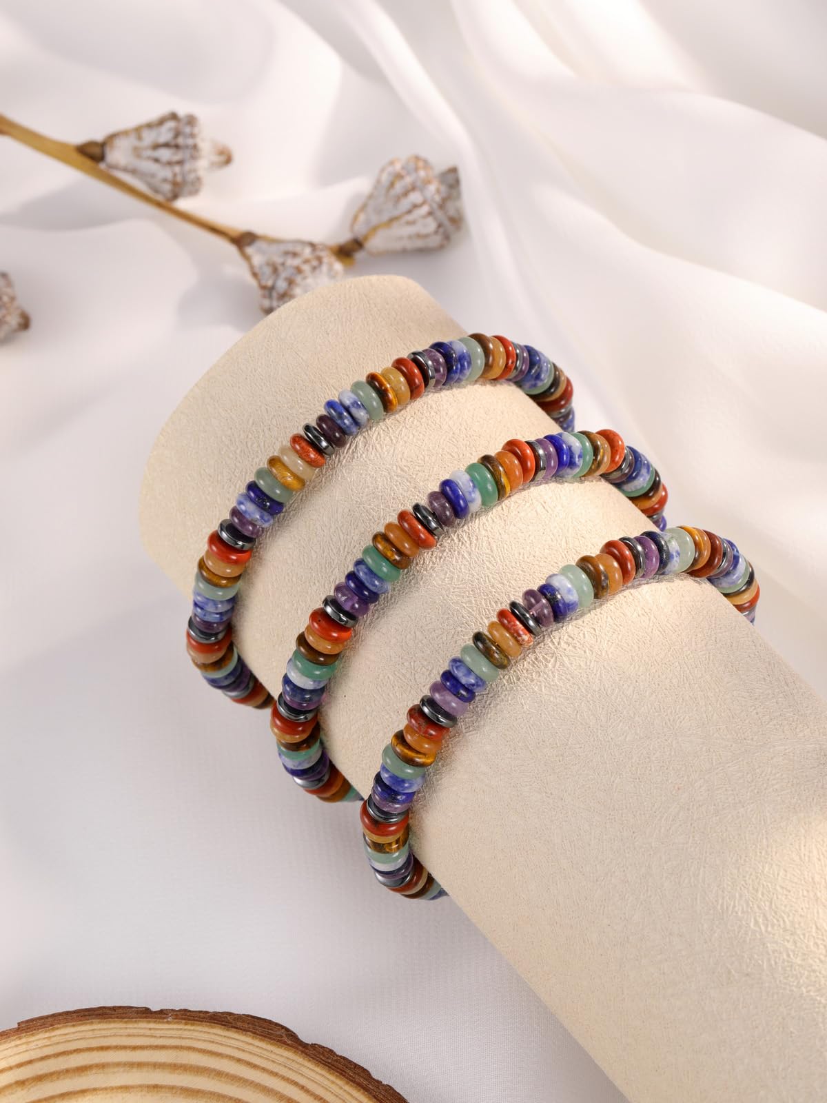 LYGBAOFUL Pulsera de Cuentas de Cristal para Hombre, Piedra de Ojo de Tigre, protección contra la ansiedad, Pulseras curativas, Regalos espirituales Ajustables para Mujeres, Hombres, él, Novio,
