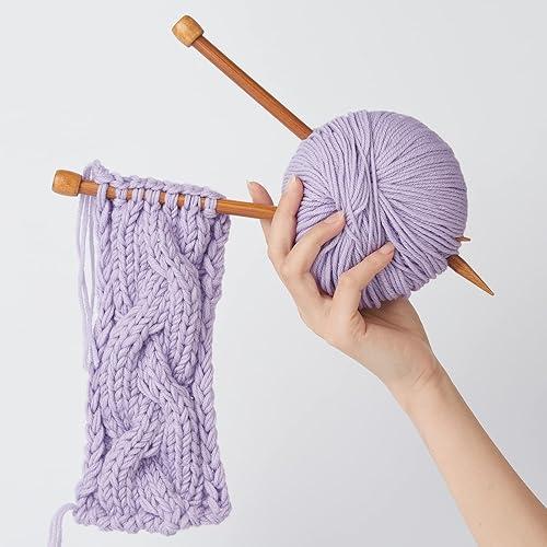 Miniatura 2 de 100% lana merino, hilo lujoso y suave de 6 capas para tejer a mano y ganchillo, 1.76 onzas1.76 oz, 127 yardas380.6 ft (morado, 1 bola)