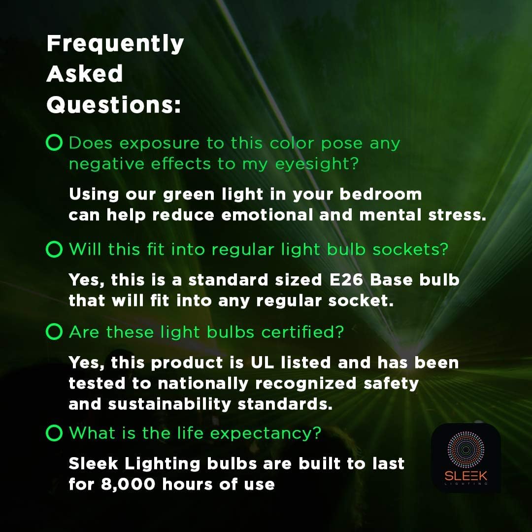 Best Quality π₯ SleekLighting 13 Watt Green Spiral CFL Light Bulb- UL Approved- 120Volt, E26 Medium Base. (Pack of 2) Exclusive SleekLighting 13 Watt Green Spiral CFL Light Bulb- UL Approved- 120Volt, E26 Medium Base. (Pack of 2)