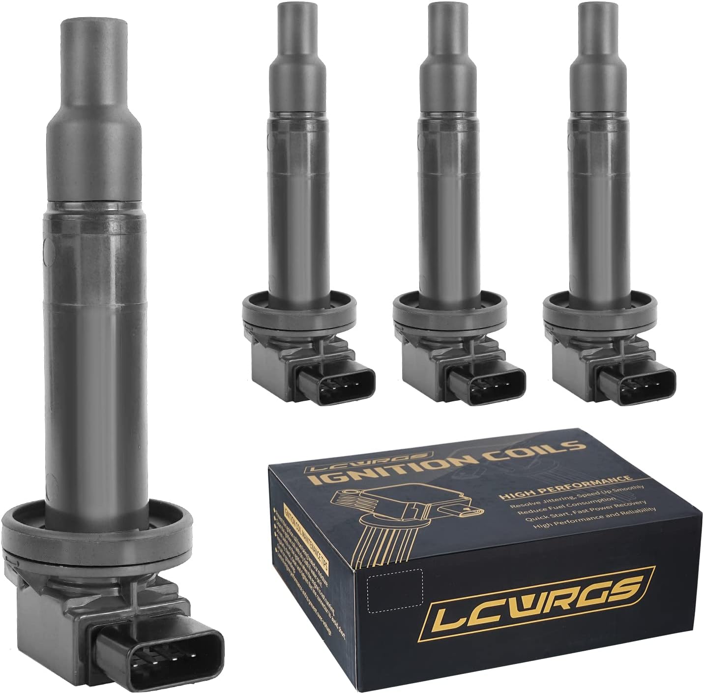 Set of 4 Ignition Coil Pack For Scion XA XB Toyota Prius Hybird Echo Yaris 2000 2001 2002 2003 2004 2005 2006 2007 2008 2009 2010 Coils 1.5 L4 Replaces# UF316 9091902240