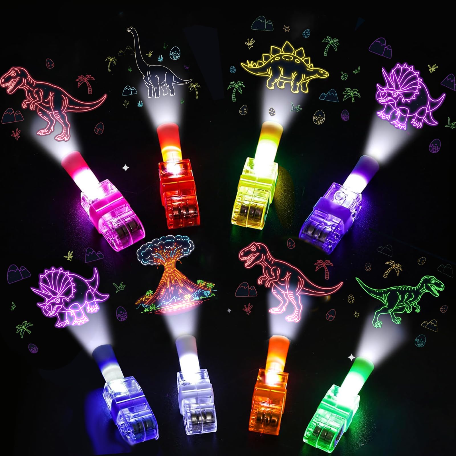 Photo 1 of CHSLtmxq Dinosaur Party Favors LED Finger Lights - 24PCS