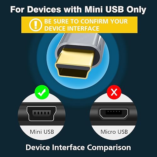 Miniatura 2 de AGVEE Paquete de 2 cables mini USB de 10 pies, cable de carga USB-A a Mini-B trenzado duradero para TI-84, Garmin GPS, Go-Pro Hero 4 3 2 HD,