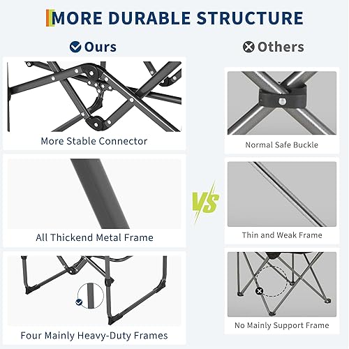 Miniatura 6 de GarveeLife Directors - Silla de campamento portátil para adultos, silla plegable de aluminio ligera con mesa auxiliar y bolsillo, para campamento al