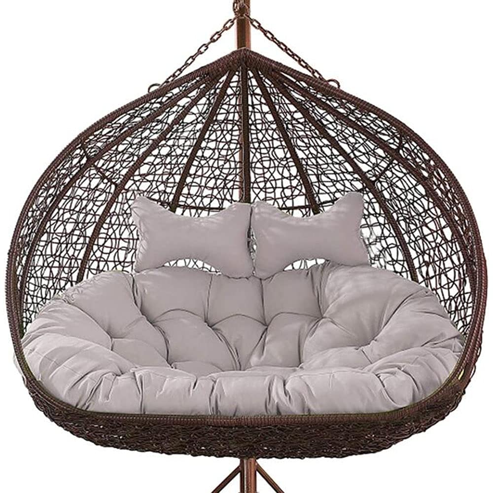 XIAOLIN Egg Chair Cushions Double Swing Chair Cushion, Hanging Basket Chair Cushions Thick Chair Cloth Mat Patio Garden, 145x 100 Cm(Color:02)