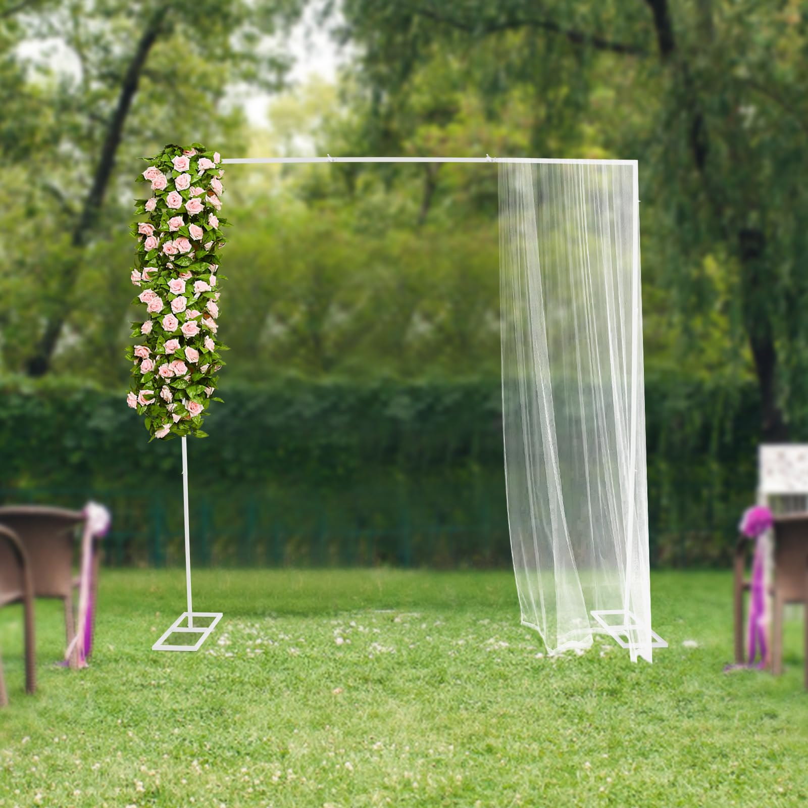 2,4Mx2,4M Hochzeitsbogen Metall Ständer Ballon Bogen Stander, Arch Hochzeit Bögen für Geburtstag, Abschlussfeier, Outdoor, Indoor