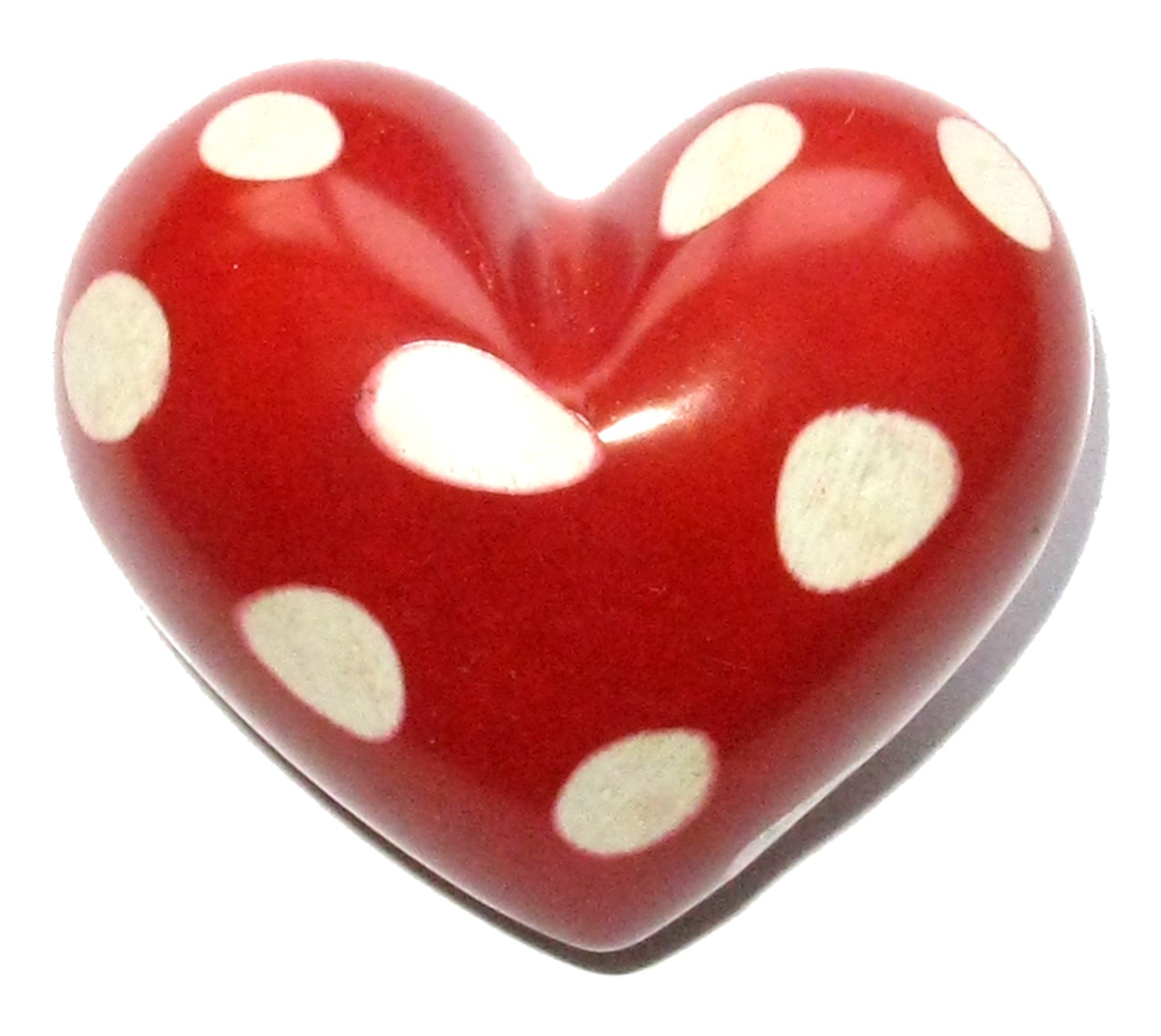 The Friendly Trading CoValentines Fair Trade Heart in Natural Stone (Red Spotted - Large)