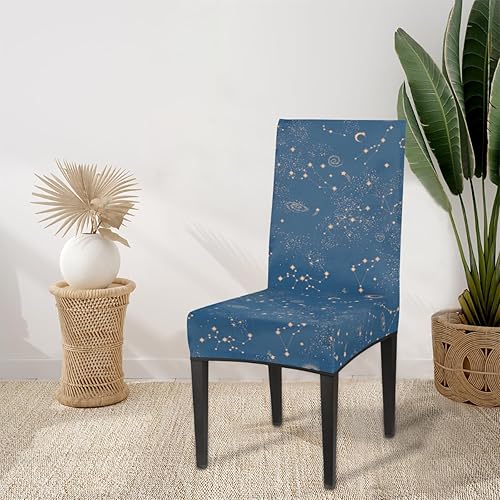 Miniatura 5 de Moon Star Space - Juego de 2 fundas protectoras para sillas de comedor, extraíbles y lavables, fundas elásticas para sillas Parson
