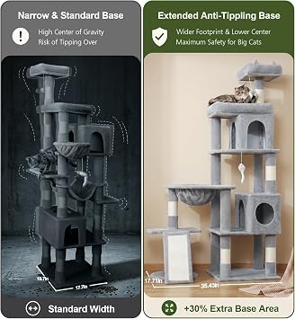 Cat Tree, 173cm Cat Tower with Scratching Posts for Indoor Cats