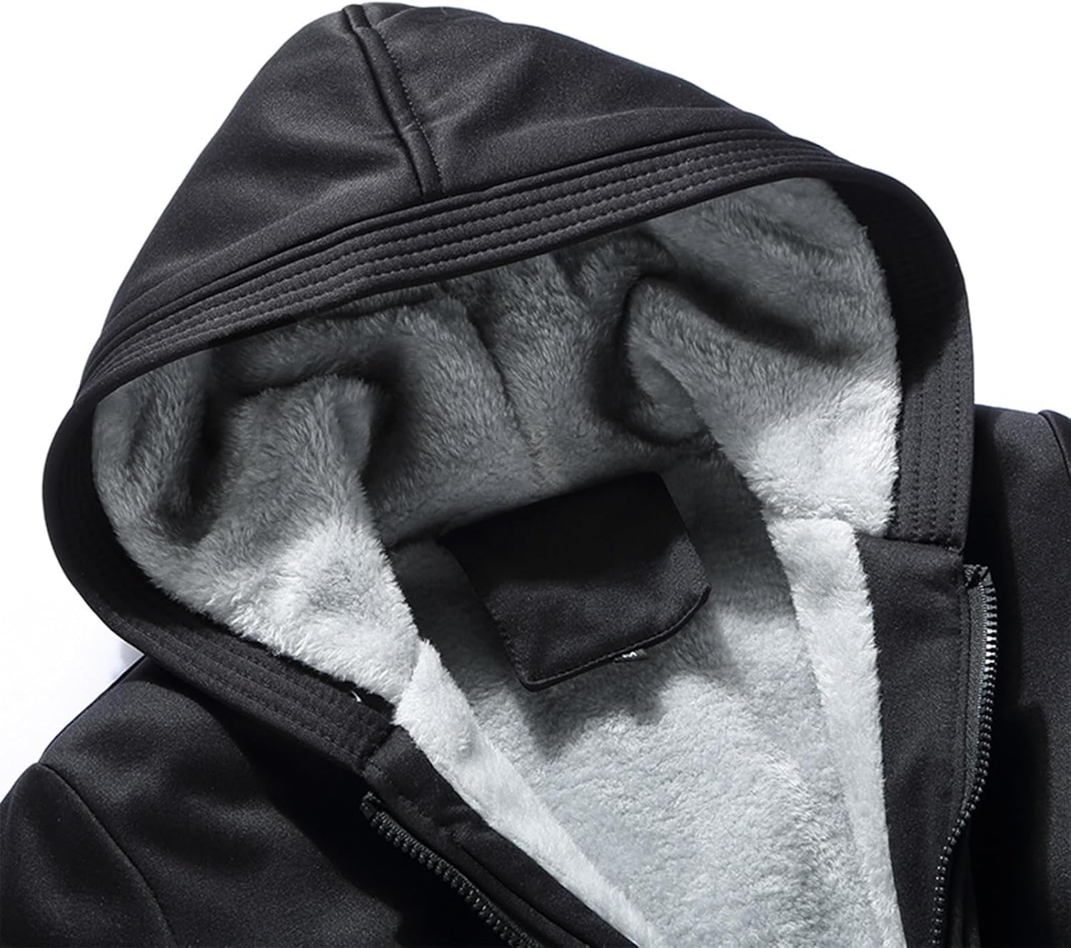 Custom Mens Hoodies Zip Up Sherpa Lined Fleece Heavyweight Sweatshirt Winter Warm Jacket Add Your Logo Text - Image 4