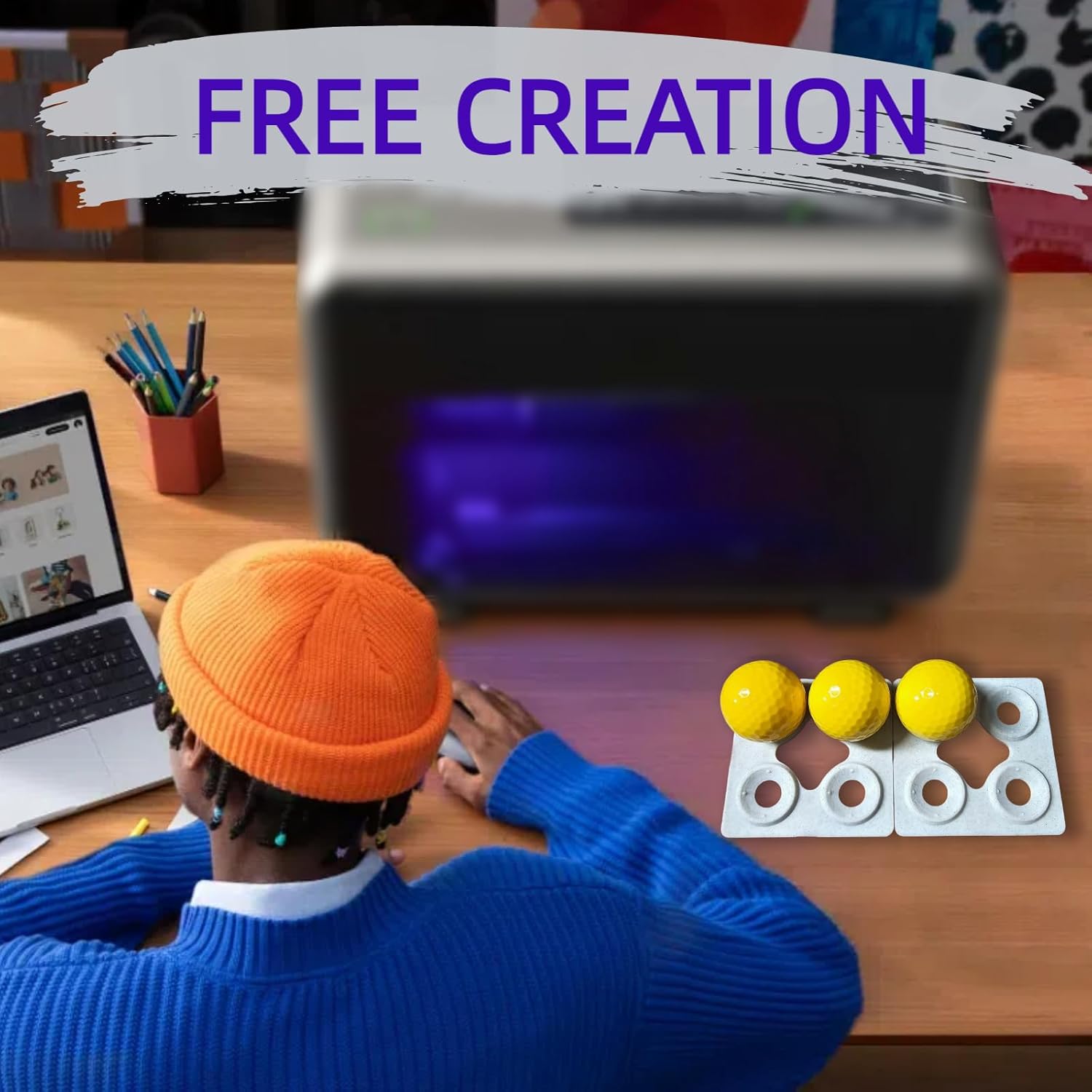 UV Printer Golf Ball Jig, Golf Ball Jig Compatible with Eufymake UV Printer E1, Gol Ball UV Printing for Batch Jobs&Big Orders