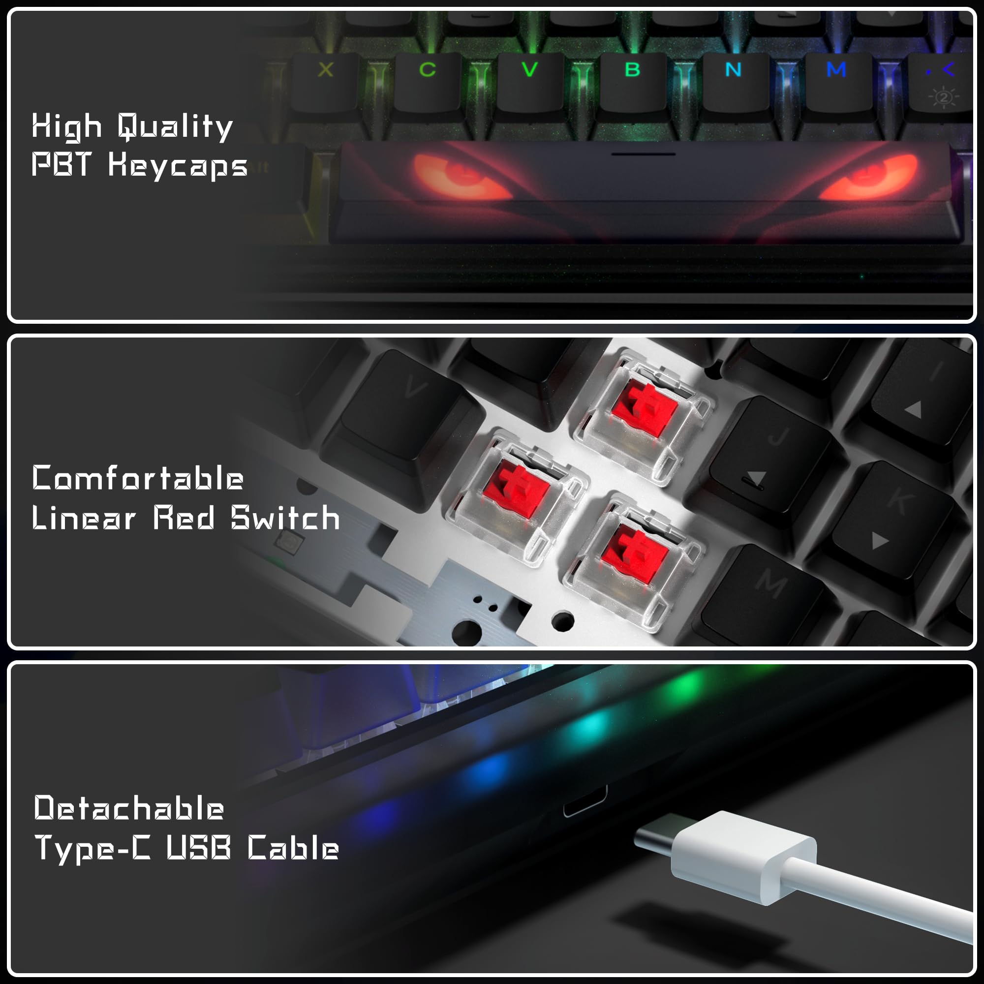 Snapklik.com : Womier 60% Percent Keyboard, WK61 Mechanical RGB Wired ...