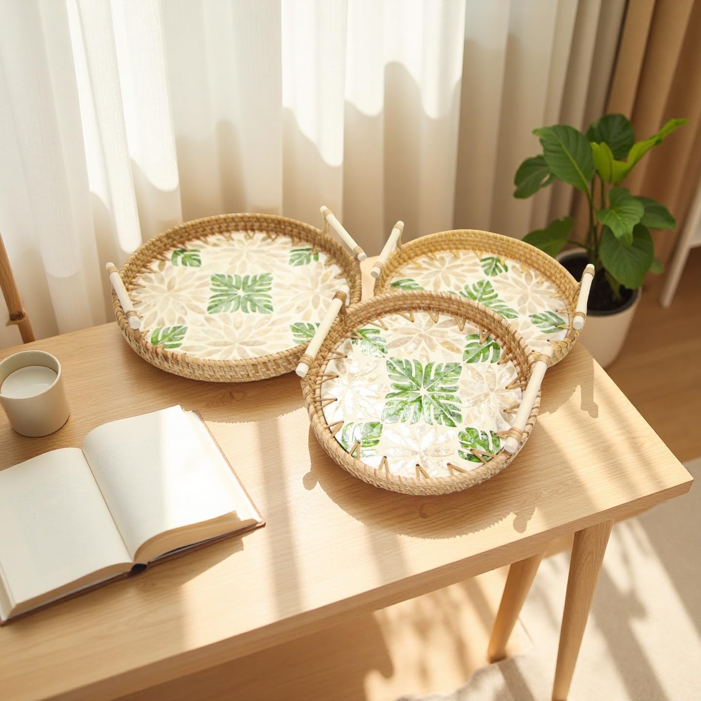 Handwoven Shell Accent Set, Built to Last with Natural Materials, Versatile Styling Choice for Any Space, Includes Nestable Storage-Saving Design, Crafted for More Style Across Your Home - Image 7
