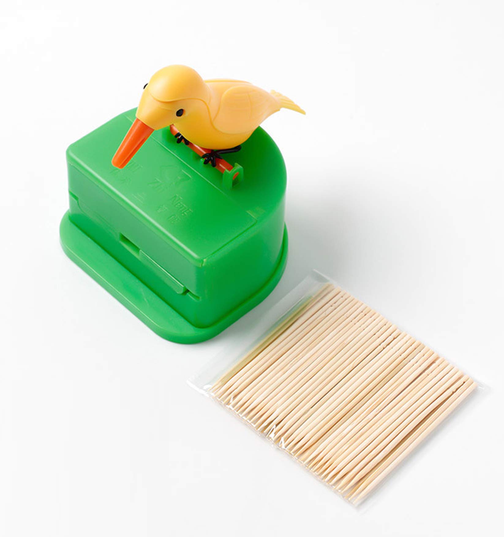 Little Bird Toothpick Dispenser Creative Push-Type Toothpick Bird Dispenser Toothpick Holder (Multicolor)
