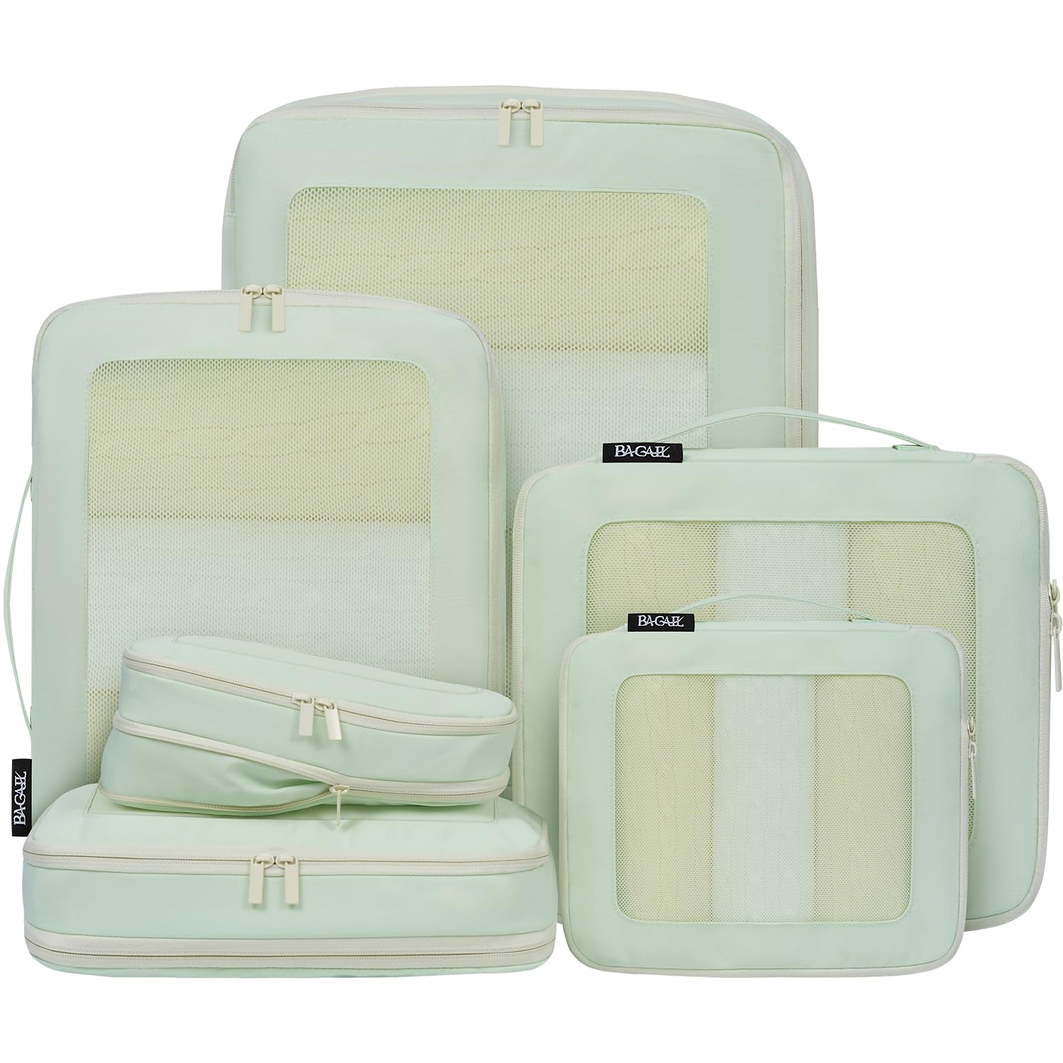 BAGAIL Compression Packing Cubes for Travel Essentials, 6 Set-Green