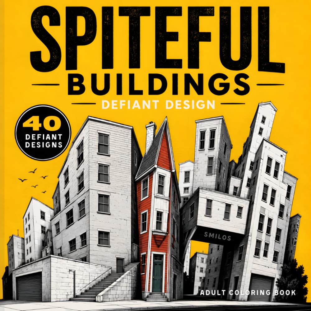 Spiteful Buildings: An Adult Coloring Book of Defiant Design (Intricate Cityscapes & Surreal Architecture)